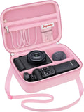 Hard Travel Case for Sony ZV-1F / ZV-1 / ZV-1 II Digital Camera, Protective Cases Bag Fits Vlogger Accessory Kit Tripod, Microphone, LED Video Light, Extra Zipper Pocket fit Battery Pack, Pink by Supmay