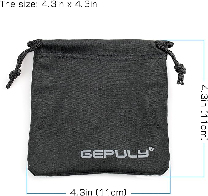 GEPULY 4 Pocket Camera Lens Filter Drawstring Bag Dustproof Storage Pouch | 4-In-1 2 Pack Soft Pouch 11CM,Hold Filters&Batteries In Separated Layers,Double As Microfiber Wipe,Shield From Sand&Scratches - Image 3