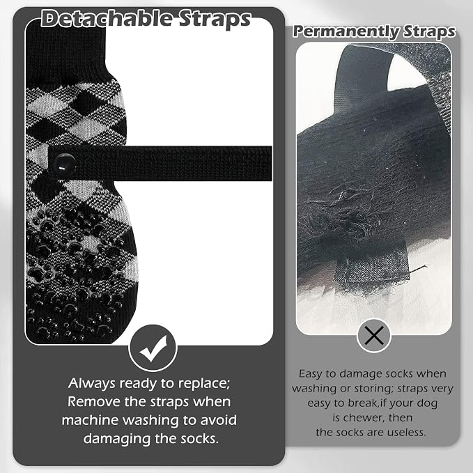 EXPAWLORER Anti Slip Dog Socks to Prevent Licking Paws, Dog Shoes for Hot Pavement, Dog Booties for Small Medium Large Senior Dogs, Traction Control Boots & Paw Protectors for Hardwood Floors - Image 5