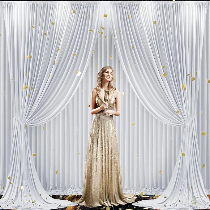 6 Panels Silver Grey Backdrop Curtain for Parties Wedding Wrinkle Free Silver Grey Photo Curtains Backdrop Drapes Fabric Decoration for Birthday Party Baby Shower 30ft(W) x 10ft(H) - Image 4