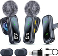 Wireless Lavalier Microphone with Magnetic Clip & LED Display, Mini Lapel Mic，Wireless Microphone for iPhone,Android, iPad, for Video Recording, Streaming, Interview, Vlog,Tiktok,YouTube by Unknown