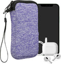 kwmobile Universal Phone Pouch Size M - 5.5" - Neoprene Smartphone Pouch with Zip - Water-Repellent Mobile Phone Case - Sleeve in Denim/White by kwmobile