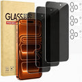 3 Pack Privacy Screen Protector for iPhone 17 Pro +3 Pack Camera Lens Protector with Tempered Glass, Touch Sensitive and Case Friendly by Cutebe