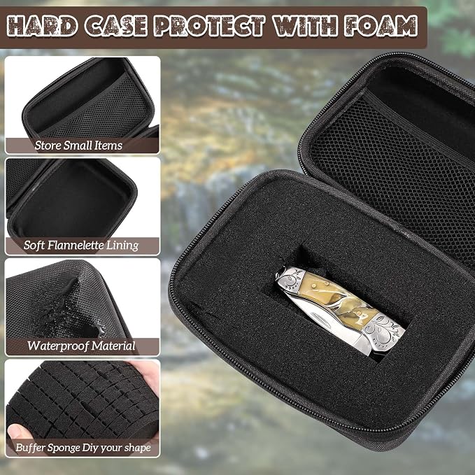 Relaxweex Hard Case with Foam, 7.8 X 6.3 X 3.5 Inch, Black | EVA Waterproof Shockproof Case, Customizable Foam for Camera Electronics Instruments, Digital Products, with Knife - Image 3