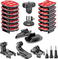 Helmet Mount for GoPro Go Pro, Curved Flat Adhesive Sticky Mounts, Quick Release Buckle, Tripod Adapter, Hero 13 12 11 10 9 8 7 6 5 4 3 2 1 Max Insta 360 DJI Osmo Action Camera Accessories Kit by Wilist