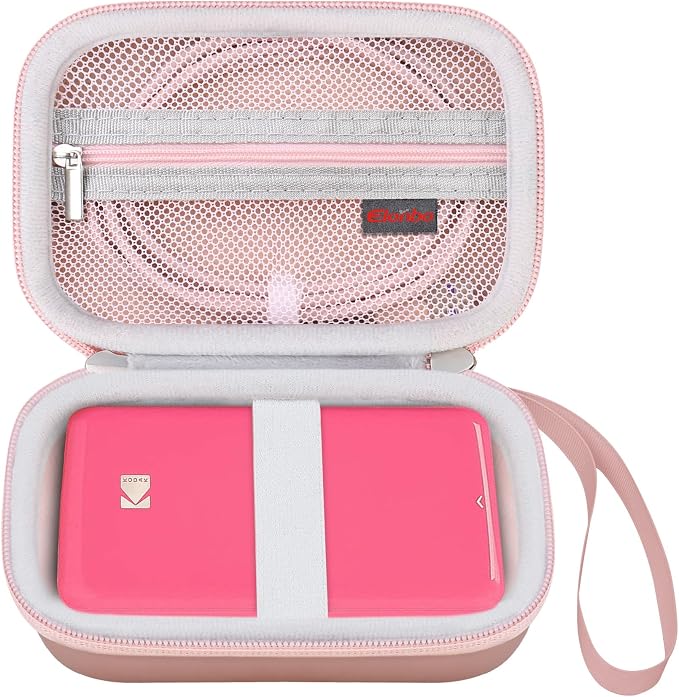 Elonbo Carrying Case for Kodak Step Instant Smartphone Photo Printer, Portable Mini Color Wireless Mobile Print Digital Camera Hard Travel Bag, Picture Printer Storage Holder, Rose Gold+ by Elonbo