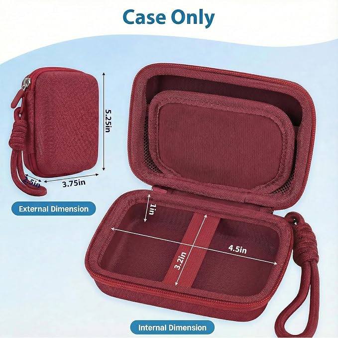 Digital Camera Case for CAMKORY/KODAK PIXPRO FZ45/FZ55/Canon IXUS 285 HS/AbergBest/Sony DSCW800/DSCW830 - Small Travel Compact Camera Holder with Mesh Pocket for SD Card & Accessories (Wine Red) - Image 4