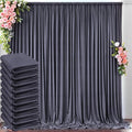 50 ft x 10 ft Wrinkle Free Charcoal Backdrop Curtain for Parties, Dark Grey Polyester Photo Backdrop Drapes for Baby Shower Wedding Engagement Birthday Party Backdrop Stand, 10 Panels 5ft x 10ft by Outpain