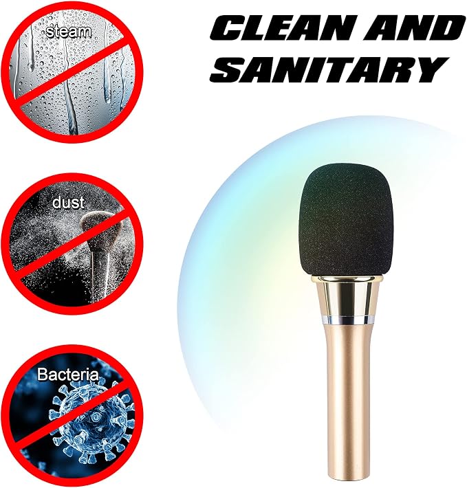 Microphone Foam Covers, 20 Pack Thick Handheld Stage Cover Foam Karaoke DJ Microphone Covers Disposable(Black) - Image 5