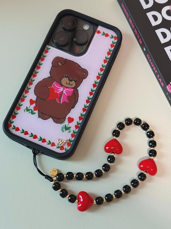 Drawwind Phone Charm Strap Cute Wrist Straps Cell Phone Charm String Y2K Aesthetic Lanyard Wristlet Chain for Case Camera AirPods Bags Keychains (Red Hearts) - Image 4