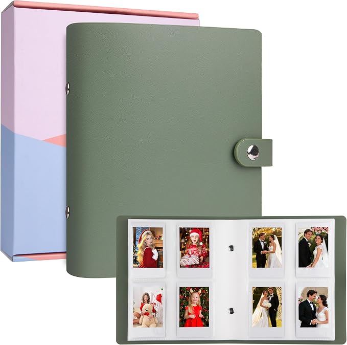 320 Pockets 2x3 Inch Photo Album for Polaroid & Instax Mini Pictures, Green | PU Leather Cover, Gift Box Packaging, Acid-Free Pages, With Snap Closure, Securely Hold all Your Precious Instant Snapshots by VEICEVOL