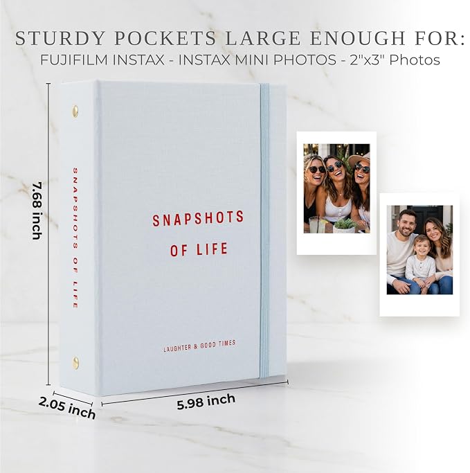 Beautiful Polaroid Photo Album for 2x3" Photos - Holds 240 Pictures | Safely Stores 240 Pictures of Unique Memories - The Perfect Instax Mini Compatible Book for Trading Collection Cards - Image 4