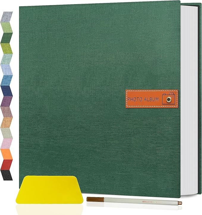 Popotop Large Photo Album Self Adhesive 4x6 5x7 8x10 Scrapbook Album DIY Picture Book,Gifts for Mom,Family Baby and Wedding,with Metal Pen and Plastic Board by Popotop