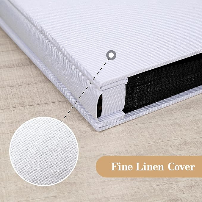 potricher Photo Album 4x6 Pictures, 200 Pockets, Linen Cover, White | Linen Cover, Front Window, Large Capacity 4x6 Picture Albums, Photo Book for Family, Wedding, Anniversary, Baby, Keepsake - Image 6
