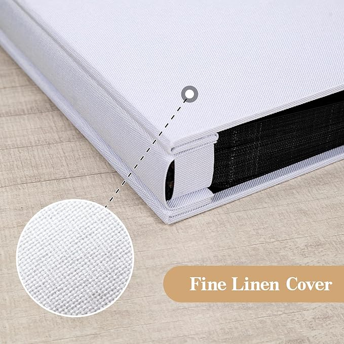 potricher Photo Album 4x6 Pictures, 100 Pockets, Linen Cover, White | Linen Cover, Front Window, Large Capacity 4x6 Picture Albums, Photo Book for Family, Wedding, Anniversary, Baby, Keepsake - Image 6