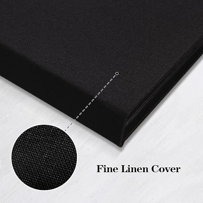 Mublalbum 2 Pack Small Photo Album 8x10, 52 Pockets, Linen Cover,Black | Linen Cover with Display Window, 52 Vertical Pockets, Portable Mini Picture Book for Artwork Postcards, Picture Storage - Image 6