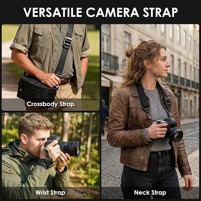 TARION Quick Release Magnetic Camera Neck Strap Magislide | Four Dyneema Cord Safety Anchors, 110 lb Load Capacity, 33-56 inches Adjustable, for DSLR SLR Mirrorless Cameras - Image 7