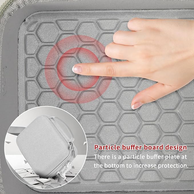 casmilee Mirrorless Camera Case for Sony a6400/a6700/a6100/a6000 | Adjustable Dividers, Padded Multi-Layer Protection, Pockets for Lens and Accessories, Shoulder Strap, Case Only, Gray - Image 4