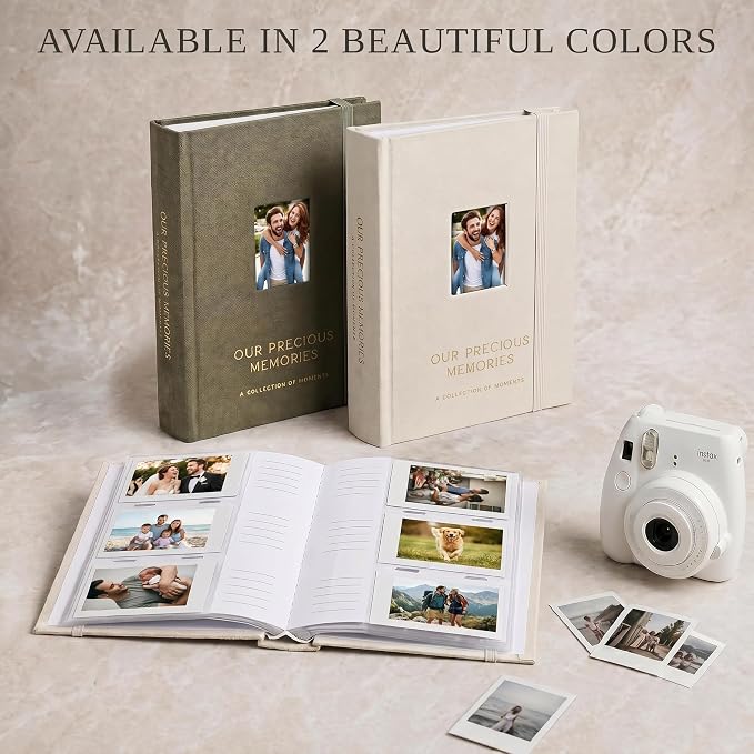 Beautiful Polaroid Photo Album for Instax Mini - Velvet Cover, 60 Pages | Holds Your Polaroid Pictures - Ideal Wedding Guest Book and Keepsake with Secure Elastic Band to Preserve Precious Memories - Image 6