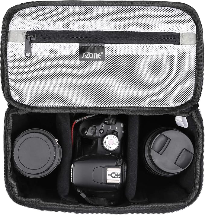 S-ZONE Padded Folding Camera Bag for DSLR SLR Camera TLR Sony Canon Nikon or Flash | Raindrop Proof, Fits in a Backpack, Suitable for Sony Canon Nikon or Flash - Image 2