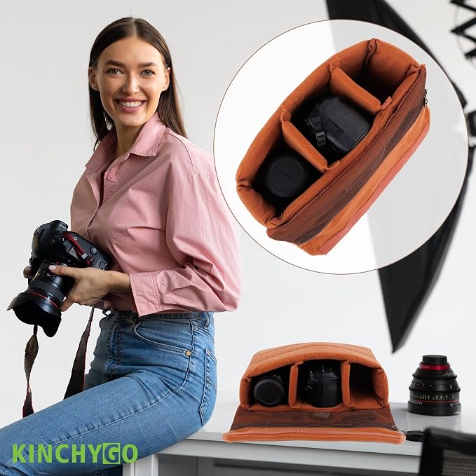 Padded Camera Organizer Insert Bag Soft Protective Cube | for Backpack or Tote - Image 7