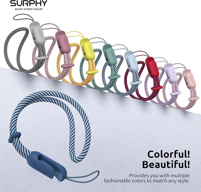SURPHY 2 Pack Phone Lanyard, Phone Wrist Strap for Case, Camera Wrist Strap | Ultra-Light 2-Color Braided Phone Strap, Cellphone Charm Strap, Anti-Lost Wrist Lanyard for Women and Men, Blue Jay Gray - Image 7