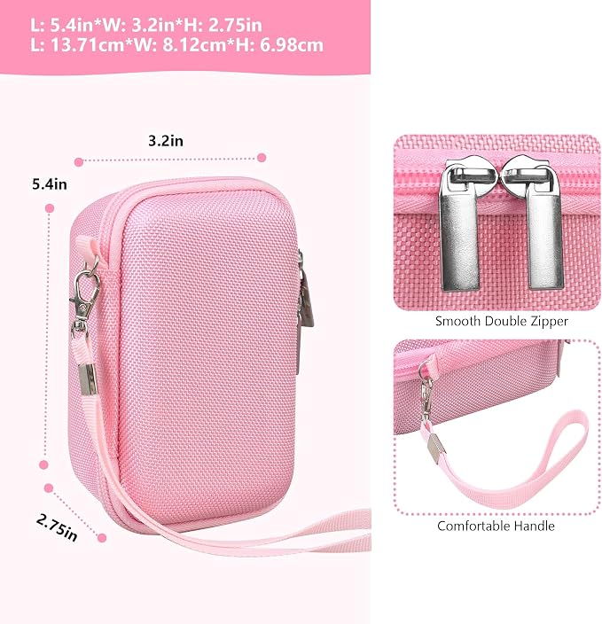 Carrying Case for Canon PowerShot SX740 HS, SX730 HS Camera, Pink | SX720 HS, SX620 HS, G7 X Mark III, G7 X Mark II Digital Camera, Storage Holder Travel Bag with Mesh Pocket for Battery Pack - Image 4