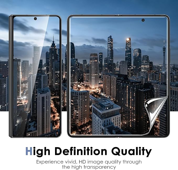 Fotbor [3+3+3Pack] for Samsung Galaxy Z Fold 5 screen Protector, Inner Screen Flexible Film + Back Screen Protector Tempered Glass + [1 Set] Camera Lens Protector, Z Fold 5 Accessories(Clear, Z Fold 5) - Image 4
