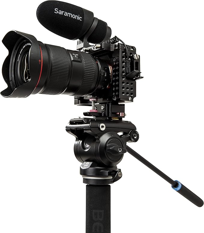 Benro A48FD Aluminum Video Monopod with S4PRO Fluid Head – 3-Leg Base, Smooth Pan/Tilt Motion, Sliding Quick-Release Plate & Travel-Friendly Support for Video Creators (A48FDS4PRO) - Image 5