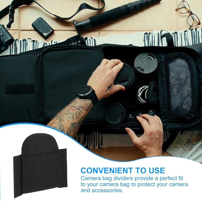 PATIKIL Camera Bag Divider, 2Pcs 6.5"x6.3"x0.55" Shockproof Camera Bag Inserts Separator Pad Protective Lens for Nikon Camera DSLR Protect Bag Organizer Universal Divider Cushion, Black - Image 4