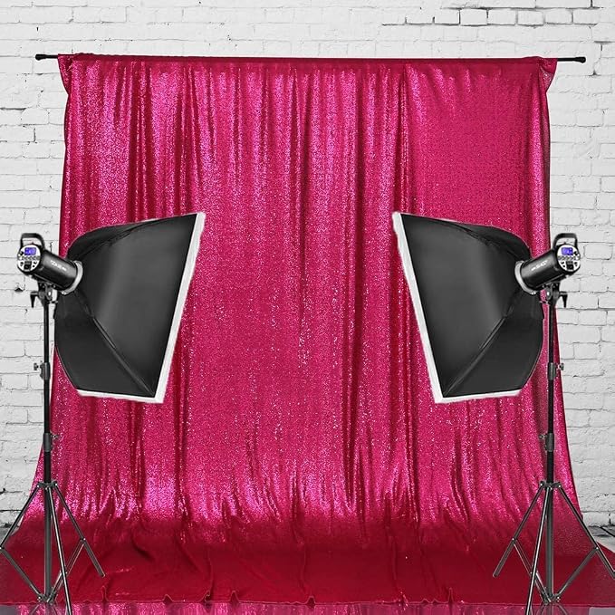 Poise3EHome 8FT x 10FT Sequin Photography Backdrop Curtain for Party Decoration, Hot Pink - Image 7