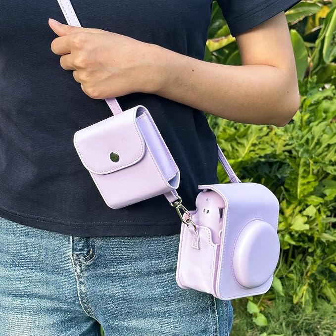 CAIYOULE Square Photo Pouch for Fujifilm Instax SQ Films, Purple | PU Picture Holder Case for Fujifilm Instax SQ1/40/20/10/6/SP-3 2.9x3.4" Film, Photo Storage Pocket, Can hold 50+ SQ Photos - Image 5