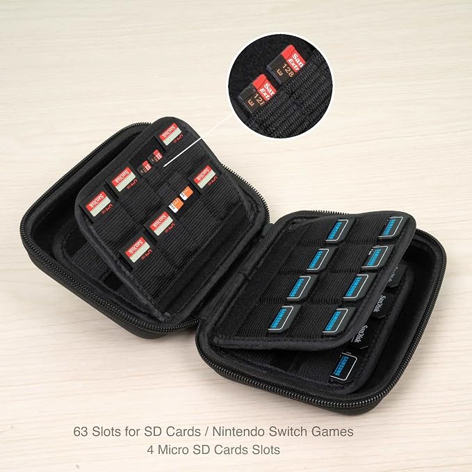 ButterFox Large Capacity 63 Slots Storage Case Holder for SD Memory Cards, Switch Game Cartridges, PS Vita Game and Micro SD Cards - Image 2