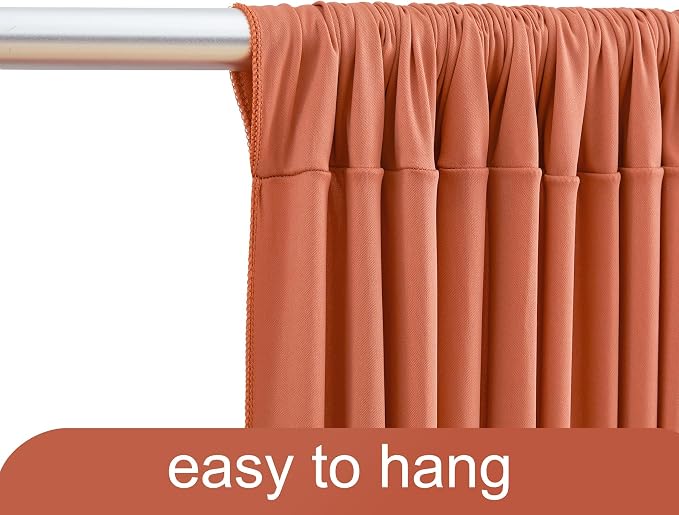 4 Panels Rust Backdrop Curtain for Parties Wedding Wrinkle Free Red Photo Curtains Backdrop Drapes Fabric Decoration for Birthday Party Baby Shower Christmas 20ft(W) x 10ft(H) - Image 6