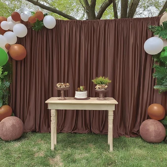40ft x 10ft Wrinkle Free Brown Backdrop Curtains for Parties, 8 Panels 5x10ft Thick Fabric Backdrop Drapes for Wedding Party Background Birthday Decoration - Image 7