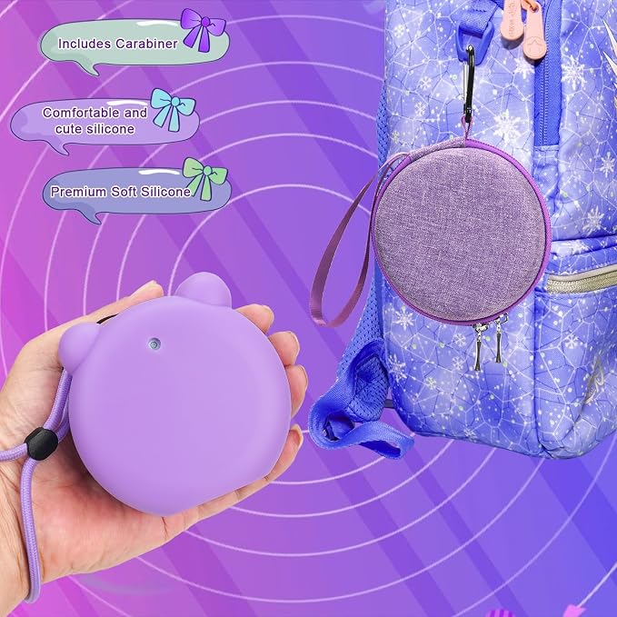 YouKnow Travel Case and Silicone Cover Compatible with Punirunes Interactive Toy Digital Pet, with Full Coverage PET Clear Film (Silicone and Carrying Case) (Purple) - Image 6