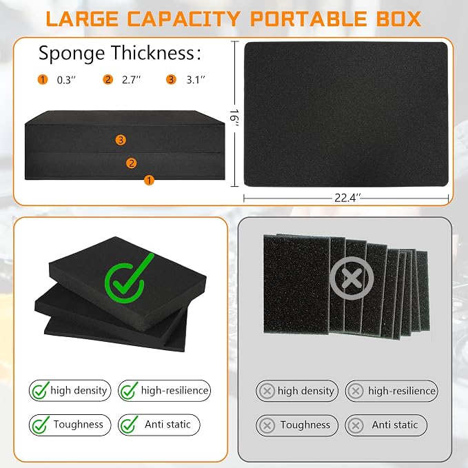 23 Inch Carrying Storage Case | Ideal for Microphone & Camera Gear Transportation, DJ Mixer Case with Customizable Pre-Diced Foam, 23 X 16.5 X 8.6 Inch - Image 6