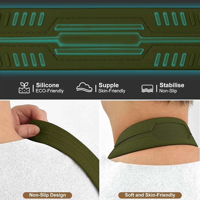 FIEIL Neck Strap Silicone Camera Straps - Padded Camera Strap, 1.5" Wide Adjustable Nylon Shoulder Strap - Compatible with Canon, Nikon, Sony, and More DSLR and Mirrorless (Army Green) - Image 6