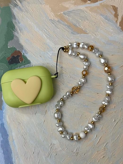 Beaded Phone Charm Lanyard Strap Girly Style Fixed Beads Pearl Lanyards - Image 5