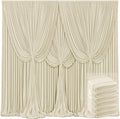 6 Panels Backdrop Curtains for Wedding Party Wrinkle Free Beige Backdrops Curtain Drapes Fabric Decorations Photo Back Drop Cloth for Baby Shower Photography Stage Reception 30ft(W) x 12ft(H) by Tao-GePartyDecorations