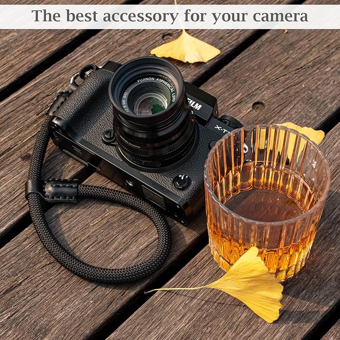 VOVMOEYA Rope Camera Wrist Strap,Camera Hand Strap Compatible with A6400 A6000 A7 IV,for Fujifilm X100V for Nikon Zf Z30 for Canon EOS R6 R7 R8 R10 Camera Wrist Straps for dslr - Black - Image 4