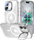VOFATA [Upgraded Full Camera Protection for iPhone 17 Case with Camera Cover Stand [Fit for MagSafe][10FT Mil-Grade Protection] Transparent Magnetic Phone Cover for iPhone 17 Case, Clear by VOFATA