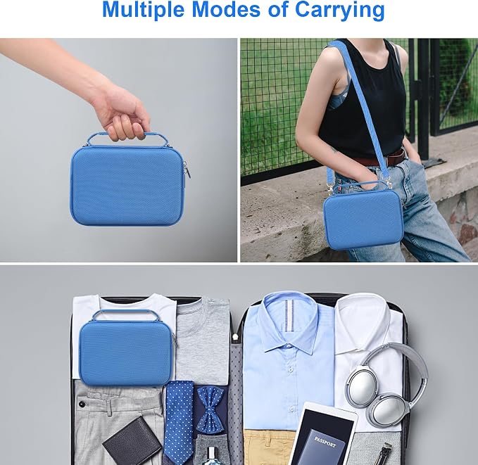 Canboc Carrying Case for Sony ZV-1F/ ZV-1/ ZV-1 II Digital Camera, Blue | Vlogger Accessory Kit Tripod Travel Storage Bag with Strap, Mesh Pocket fit Cable (Case Only) - Image 3