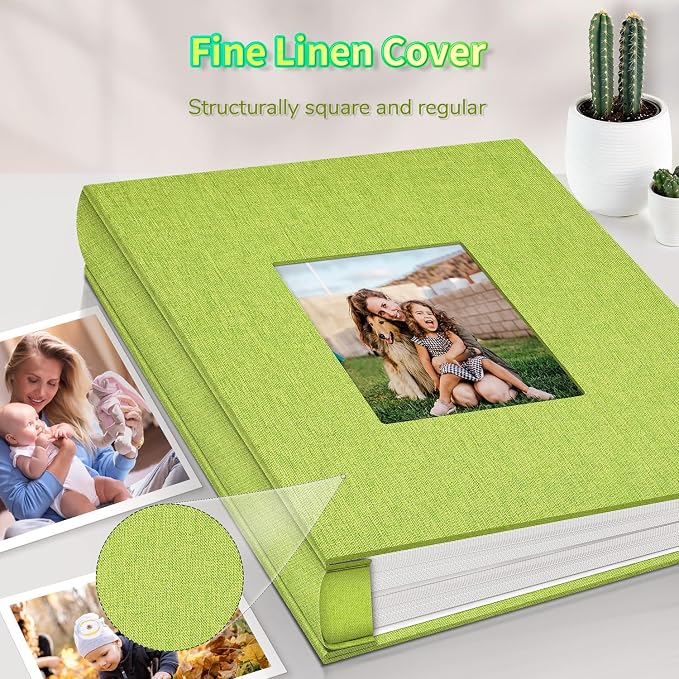 Artfeel Photo Album 4x6 with 600 Pockets,Slip-in Picture Albums,Linen Cover Memory Book with Front Window,White Page Vertical Photo Book for Wedding,Family,Anniversare,Baby,Vacation - Image 6