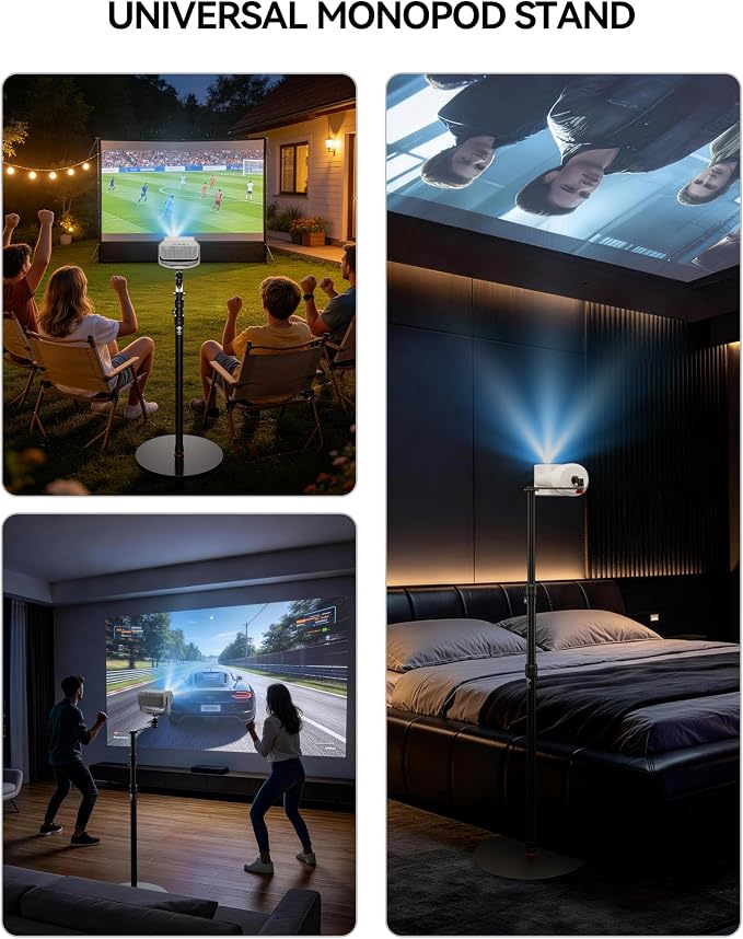 IFOOTAGE RB-A400-PE Projector Stsand,79.4" Round Base Monopod Stand | Floor Stand with Projector Bracket & Ball Head, 15.7" Round Base, 22 lb Load Capacity, 1/4" & 3/8" Mount for Light, Camera - Image 7