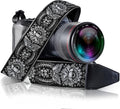 Art Tribute Camera Strap - Shoulder, Crossbody & Neck Camera Strap for Photographers, Fits All Cameras, Canon Nikon Sony Fujifilm, Padded Strap W/Quick Release, Embroidered Cotton & Leather Ends by ArtTribute