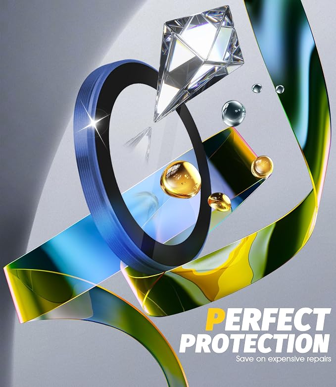 Orzero (2 Sets) Camera Lens Protector for Samsung Galaxy Z TirFold/Fold 7, [EZ Install] [Case-Friendly] 9H Tempered Glass Alloy Metal Ring Lens Cover, Military-Grade Shockproof, HD Clarity Anti-Glare (Blue) - Image 2