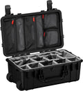 Condition 1 22" Large Rolling Lockable Hard Storage Case, Model 300, Black | Padded Divider, Lid Organizer, Waterproof Protective Box for Camera, Production Gear, Made in USA, 21.84"x13.82"x9" by Condition1