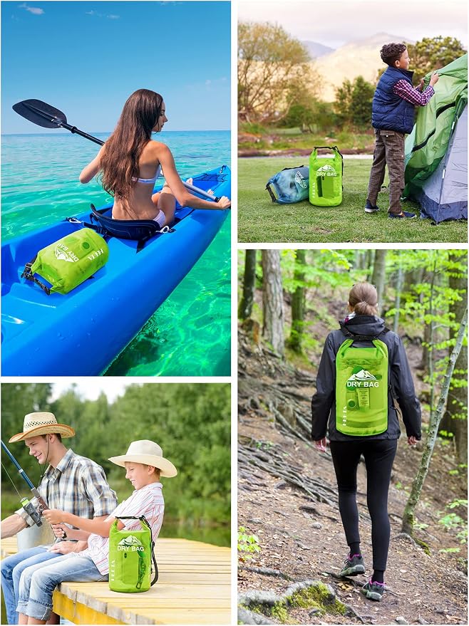 HEETA Dry Bag Waterproof Backpack with Phone Case 5L/10L/20L/30L/40L | Roll Top Lightweight Dry Storage Bag for Women Men, Travel Boating Kayaking Paddle Board Camping Beach Essentials Accessories - Image 6