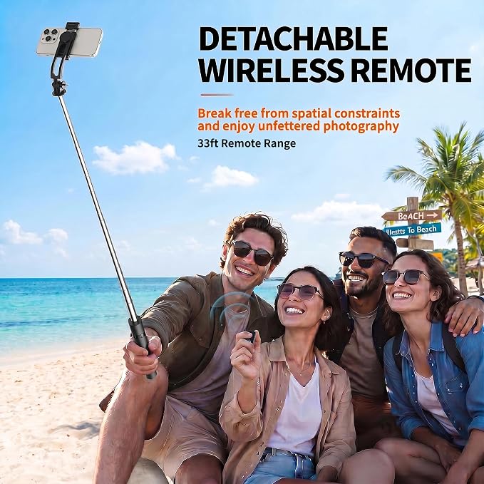 67" Phone Tripod Selfie Stick for iPhone & Android with Wireless Remote | Extendable Cell Phone Stand Lightweight Travel Tripod Phone Holder for Video Recording, Live Streaming, Photography - Image 4